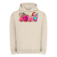 Pigment French Oak pink christmas coffee cups Urban Hoodie - AdoDesignShop