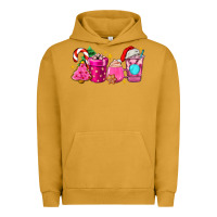 Pigment Peanut Butter pink christmas coffee cups Urban Hoodie - AdoDesignShop