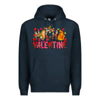Navy Nacho Valentine Premium Hoodie - CowhideDigitalArt