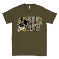Army Green Yee haw Cowboy western Classic Tee - HowdyJamesFarm