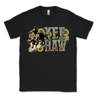 Black Yee haw Cowboy western Classic Tee - HowdyJamesFarm