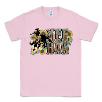 Bubblegum Pink Yee haw Cowboy western Classic Tee - HowdyJamesFarm