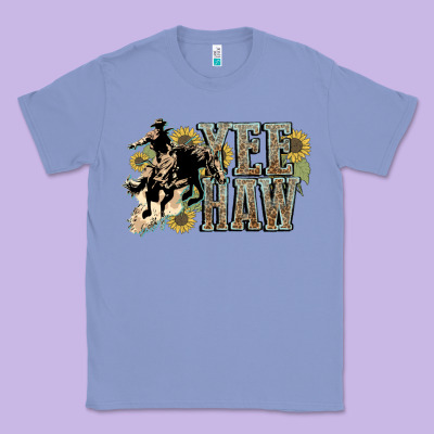 Yee Haw Cowboy Western Classic Tee Designed By Howdyjamesfarm