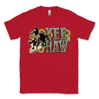 Red Yee haw Cowboy western Classic Tee - HowdyJamesFarm