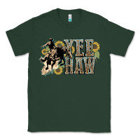 Sports Green Yee haw Cowboy western Classic Tee - HowdyJamesFarm
