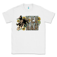 White Yee haw Cowboy western Classic Tee - HowdyJamesFarm