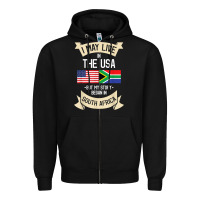 Black South Africa American Flag USA South African Roots Gifts Zipper Hoodie - trangStudio