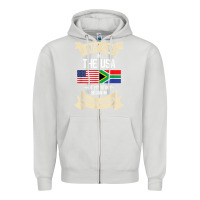 Dove Grey South Africa American Flag USA South African Roots Gifts Zipper Hoodie - trangStudio