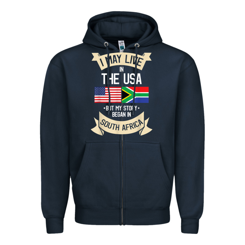 South Africa American Flag Usa South African Roots Gifts Zipper Hoodie by trangStudio | Teevron