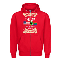 Red South Africa American Flag USA South African Roots Gifts Zipper Hoodie - trangStudio