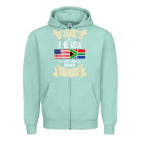 Seafoam South Africa American Flag USA South African Roots Gifts Zipper Hoodie - trangStudio