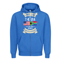 True Royal South Africa American Flag USA South African Roots Gifts Zipper Hoodie - trangStudio