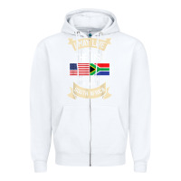 White South Africa American Flag USA South African Roots Gifts Zipper Hoodie - trangStudio