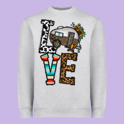 Love Caravan Heavyweight Sweatshirt Designed By Cowhidedigitalart