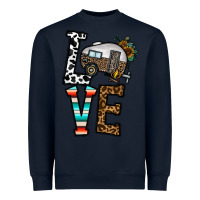 Navy love caravan Heavyweight Sweatshirt - CowhideDigitalArt