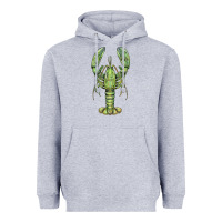 Heather Grey lobster Heavyweight Hoodie - BarkalooDesign