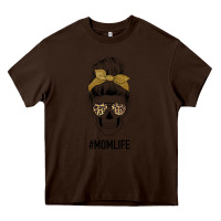 Chocolate Brown Glitter Patterned Leopard Mom Skull Heavy Core Tee - Bettercallsaul