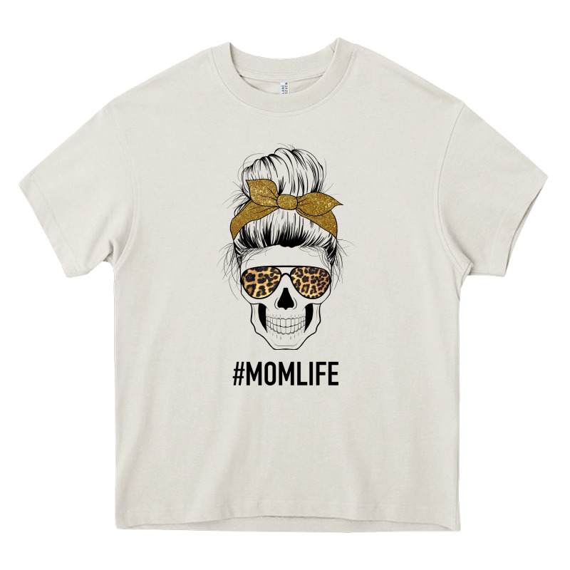Glitter Patterned Leopard Mom Skull Heavy Core Tee by Bettercallsaul | Teevron