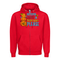 Red Autumn leaves and pumpkin please Zipper Hoodie - Artiststas