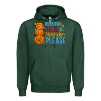 Sports Green Autumn leaves and pumpkin please Zipper Hoodie - Artiststas