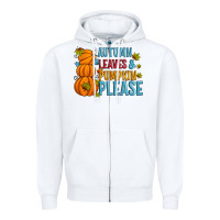 White Autumn leaves and pumpkin please Zipper Hoodie - Artiststas