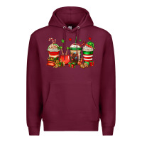 Burgundy Christmas elfs coffee Premium Hoodie - Jasminsmagicworld