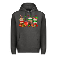 Charcoal Heather Christmas elfs coffee Premium Hoodie - Jasminsmagicworld