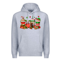 Heather Grey Christmas elfs coffee Premium Hoodie - Jasminsmagicworld