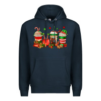 Navy Christmas elfs coffee Premium Hoodie - Jasminsmagicworld