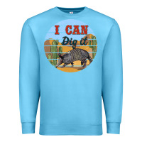 Ocean Blue i can dig it armadillo Premium Sweatshirt - BarkalooDesign