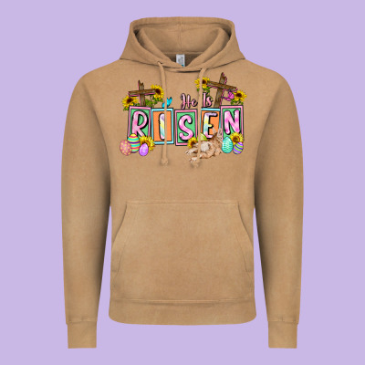 He Is Risen Easter  Easter Day Vintage Hoodie Designed By Cowgirlartshop
