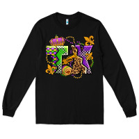 Black texas mardi gras olivia Long Sleeve Tee - OliviaCreatesArt