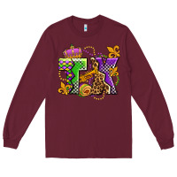 Burgundy texas mardi gras olivia Long Sleeve Tee - OliviaCreatesArt