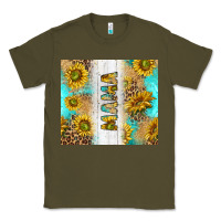 Army Green western mother's day mama with turquoise and sunflowers and leopard tu Classic Tee - TumblerDesignByShophia