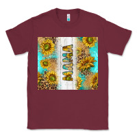 Burgundy western mother's day mama with turquoise and sunflowers and leopard tu Classic Tee - TumblerDesignByShophia