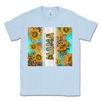 Dusty Blue western mother's day mama with turquoise and sunflowers and leopard tu Classic Tee - TumblerDesignByShophia