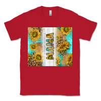 Red western mother's day mama with turquoise and sunflowers and leopard tu Classic Tee - TumblerDesignByShophia