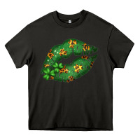 Asphalt Green and Leopard Patterned Irish Day Lips Heavy Core Tee - Bettercallsaul