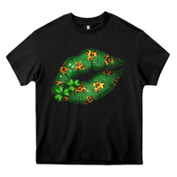 Black Green and Leopard Patterned Irish Day Lips Heavy Core Tee - Bettercallsaul