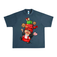 Midnight Navy cute christmas girl gnome Urban Heavy Tee - CowGirlArtShop