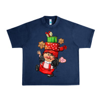 Navy cute christmas girl gnome Urban Heavy Tee - CowGirlArtShop