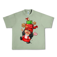 Oil Green cute christmas girl gnome Urban Heavy Tee - CowGirlArtShop