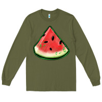 Army Green watermelon sliece Long Sleeve Tee - Jasminsmagicworld