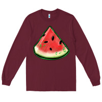 Burgundy watermelon sliece Long Sleeve Tee - Jasminsmagicworld