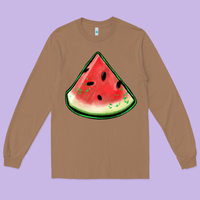 Watermelon Sliece Long Sleeve Tee Designed By Jasminsmagicworld