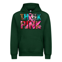 Forest Green think pink cancer ribbon Urban Hoodie - AdoDesignShop
