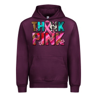 Mauve Wine think pink cancer ribbon Urban Hoodie - AdoDesignShop