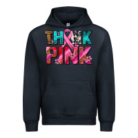 Navy think pink cancer ribbon Urban Hoodie - AdoDesignShop