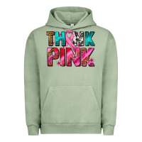 Pigment Oil Green think pink cancer ribbon Urban Hoodie - AdoDesignShop