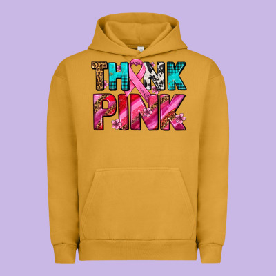 Think Pink Cancer Ribbon Urban Hoodie Designed By Adodesignshop